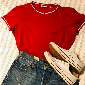 Red and white t-shirt
